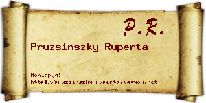 Pruzsinszky Ruperta névjegykártya